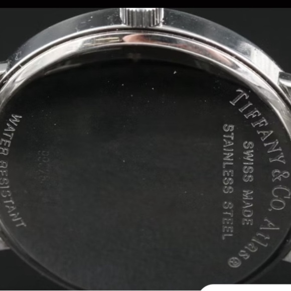 Tiffany & Co. Silver and Black Watch. Atlas Roman numeral 33 mm - Picture 5 of 7